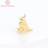6PCS 9x13MM 1MM Hole Brass Birds Charms Pendants DIY Jewelry Accessories