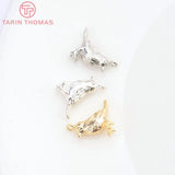 6PCS 9x13MM 1MM Hole Brass Birds Charms Pendants DIY Jewelry Accessories