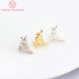 6PCS 9x13MM 1MM Hole Brass Birds Charms Pendants DIY Jewelry Accessories