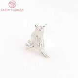 6PCS 9x13MM 1MM Hole Brass Birds Charms Pendants DIY Jewelry Accessories