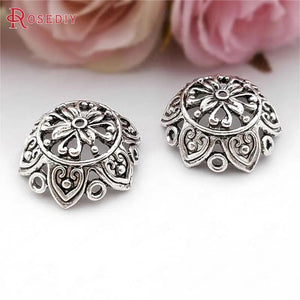 10PCS Antique Style Zinc Alloy Big Beads Caps Tassel Caps Diy