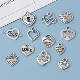 Alloy Peach Heart Jewelry Set - Necklace Earrings Pendant Bracelet B