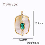 18K Plated Emerald Zircon Geometry Pendant for Necklace Making