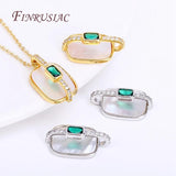 18K Plated Emerald Zircon Geometry Pendant for Necklace Making