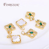 18K Plated Emerald Zircon Geometry Pendant for Necklace Making