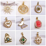 18K Plated Emerald Zircon Geometry Pendant for Necklace Making