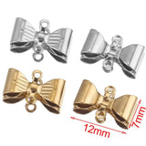 20pcs Stainless Steel Double Hole Bow Earring Charms DIY Jewelry Making