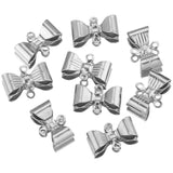 20pcs Stainless Steel Double Hole Bow Earring Charms DIY Jewelry Making