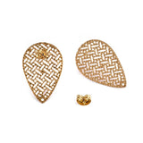 10pcs Stainless Steel Round Earring Studs Golden Base for DIY Jewelry Making