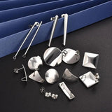 10pcs Stainless Steel Round Earring Studs Golden Base for DIY Jewelry Making
