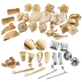10pcs Stainless Steel Round Earring Studs Golden Base for DIY Jewelry Making