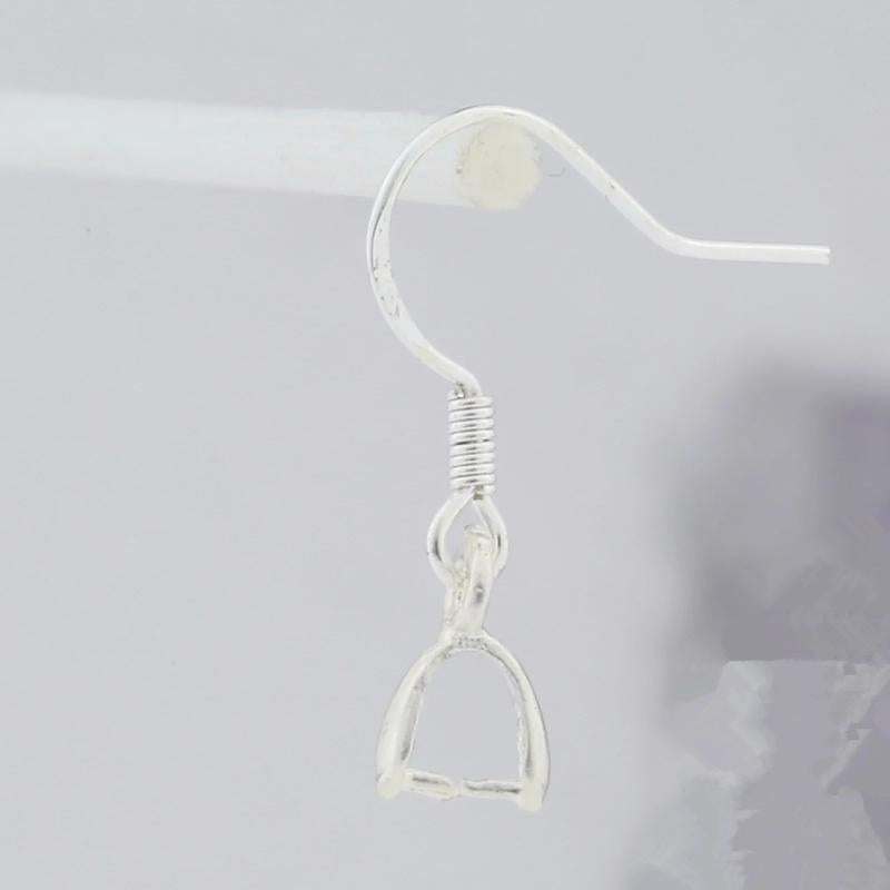925 Sterling Silver Hook Earring Setting DIY Jewelry Clasp Base Clip Pins Access