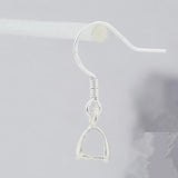 925 Sterling Silver Hook Earring Setting DIY Jewelry Clasp Base Clip Pins Access