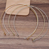 Adjustable 150mm Metal Hoop Wire Headband with Clasp Ring for Jewelry Making