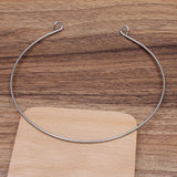 Adjustable 150mm Metal Hoop Wire Headband with Clasp Ring for Jewelry Making