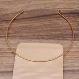 Adjustable 150mm Metal Hoop Wire Headband with Clasp Ring for Jewelry Making