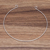 Adjustable 150mm Metal Hoop Wire Headband with Clasp Ring for Jewelry Making