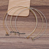 Adjustable 150mm Metal Hoop Wire Headband with Clasp Ring for Jewelry Making