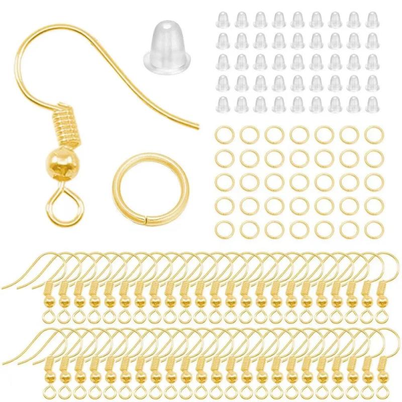300pcs Earring Making Kit with Hooks, Jump Rings, Backs