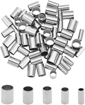 50pcs 5mm Stainless Steel Tube Spacer Beads DIY Jewelry Making
