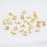 1.4MM 14K Plated Brass A-Z Alphabet Letter Charms Pendants DIY Jewelry Making