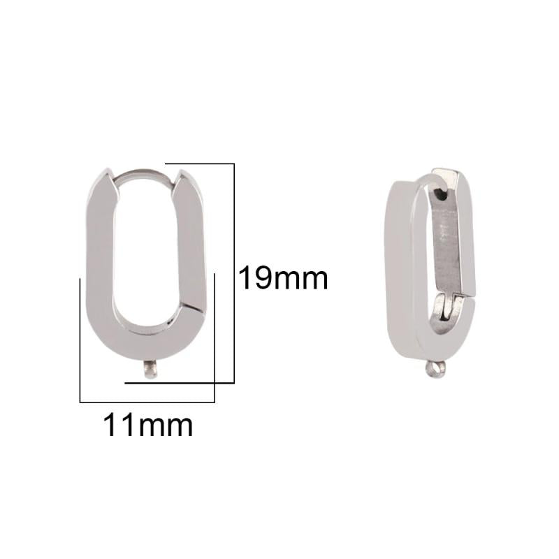 5pcs Stainless Steel Hoop Earrings Geometric Fitting Base DIY Jewelry Making