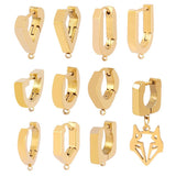 5pcs Stainless Steel Hoop Earrings Geometric Fitting Base DIY Jewelry Making