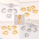 5pcs Stainless Steel Hoop Earrings Geometric Fitting Base DIY Jewelry Making