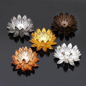 5pcs 30mm Metal Brass Flower Beads Caps Charms DIY Jewelry Making