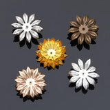 5pcs 30mm Metal Brass Flower Beads Caps Charms DIY Jewelry Making