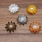 5pcs 30mm Metal Brass Flower Beads Caps Charms DIY Jewelry Making