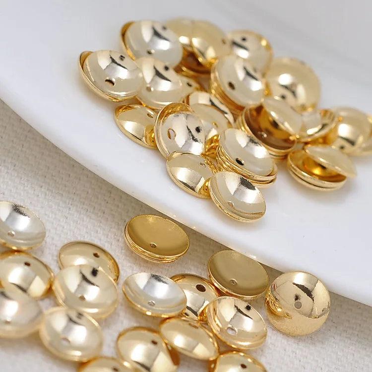 10PCS 18K Plated Brass Bead Caps DIY Jewelry Accessories