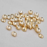 10PCS 18K Plated Brass Bead Caps DIY Jewelry Accessories