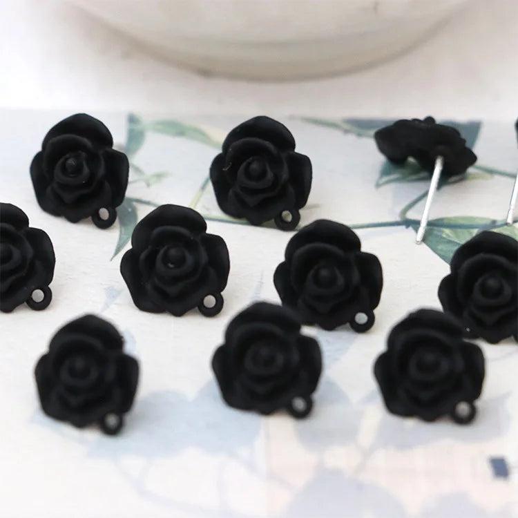 10pcs Flower Earrings Connectors Alloy Stud Earrings Base for Diy Jewelry Making