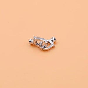 925 Silver Double Open Pearl Clasp DIY Jewelry Accessories