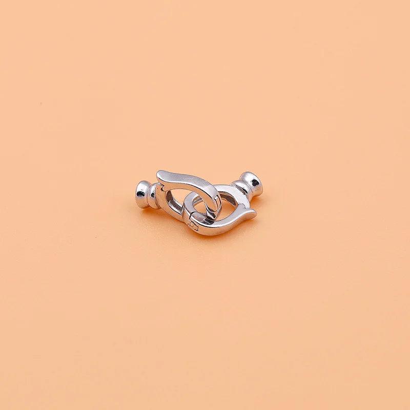 925 Silver Double Open Pearl Clasp DIY Jewelry Accessories