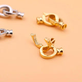 925 Silver Double Open Pearl Clasp DIY Jewelry Accessories