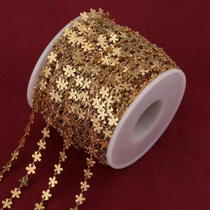 Stainless Steel Flower Chain 18K Gold-Plate DIY Jewelry Making Supplies
