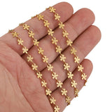 Stainless Steel Flower Chain 18K Gold-Plate DIY Jewelry Making Supplies