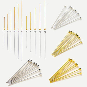 100Pcs 16-50mm Eye Flat Head Pins Ball Head Pins Jewelry Findings