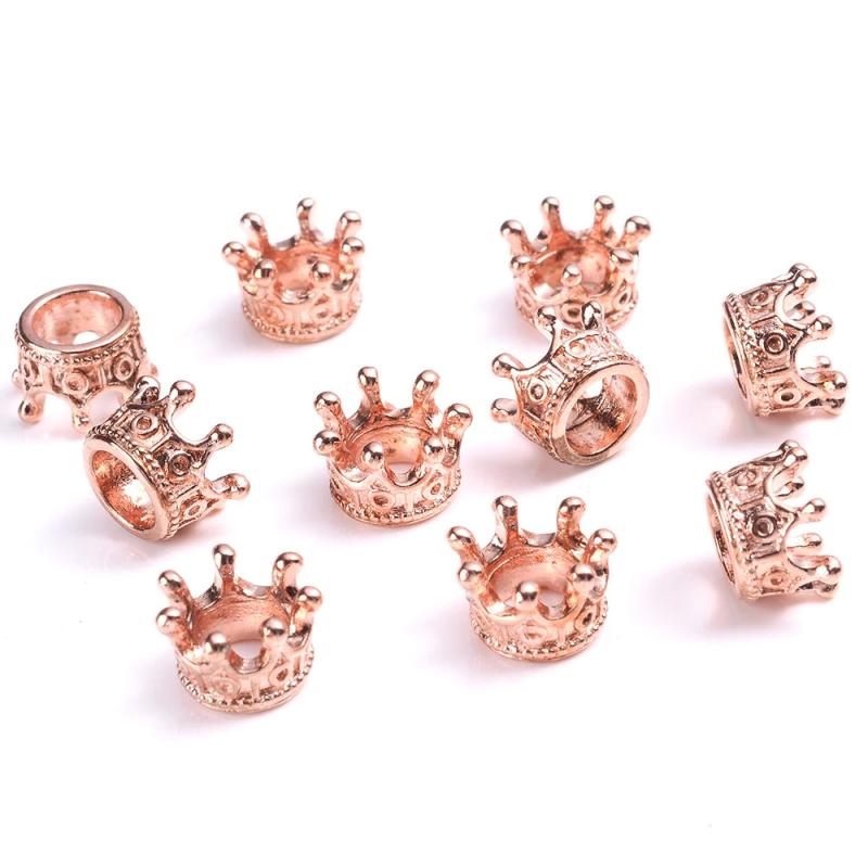 Silver Alloy Crown Charms End Bead Caps for Jewelry Making DIY