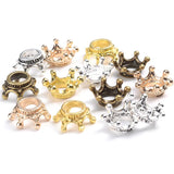 Silver Alloy Crown Charms End Bead Caps for Jewelry Making DIY