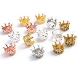 Silver Alloy Crown Charms End Bead Caps for Jewelry Making DIY
