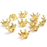 Silver Alloy Crown Charms End Bead Caps for Jewelry Making DIY