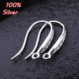 925 Sterling Silver Woman Charm Earrings Hook Inlaid Gem DIY Jewelry Making