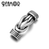 REAMOR 2pcs Stainless Steel Infinity Knot Viking Connectors For 12*6mm Leather