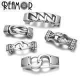 REAMOR 2pcs Stainless Steel Infinity Knot Viking Connectors For 12*6mm Leather