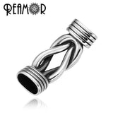REAMOR 2pcs Stainless Steel Infinity Knot Viking Connectors For 12*6mm Leather