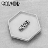 REAMOR 2pcs Stainless Steel Infinity Knot Viking Connectors For 12*6mm Leather