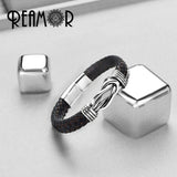 REAMOR 2pcs Stainless Steel Infinity Knot Viking Connectors For 12*6mm Leather